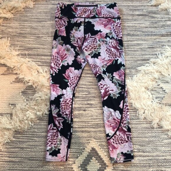 Athleta Run Free Garden Party 7/8 Floral Leggings Pockets I Size S - Picture 3 of 5
